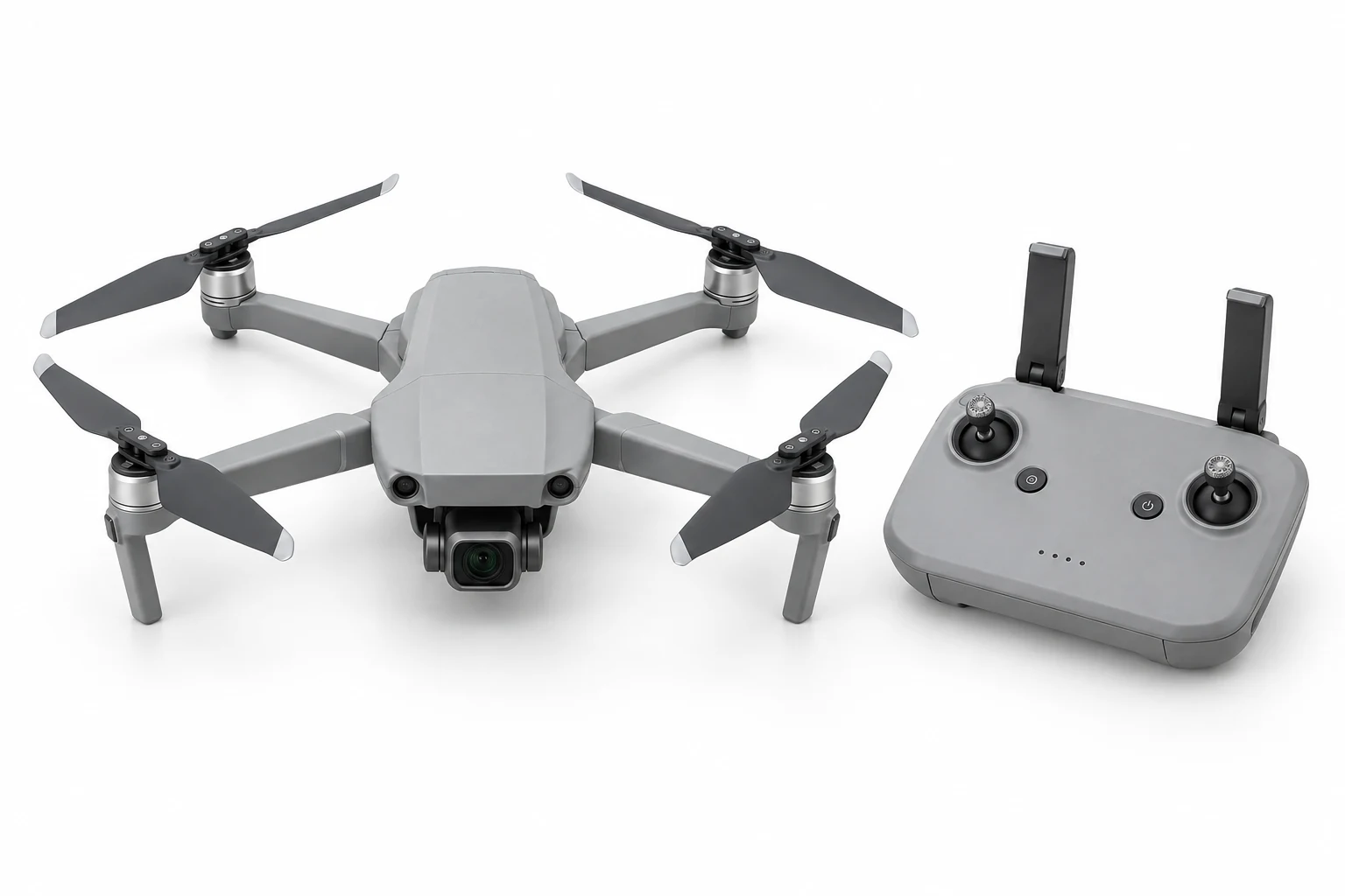 Illustration of a consumer camera drone and its controller