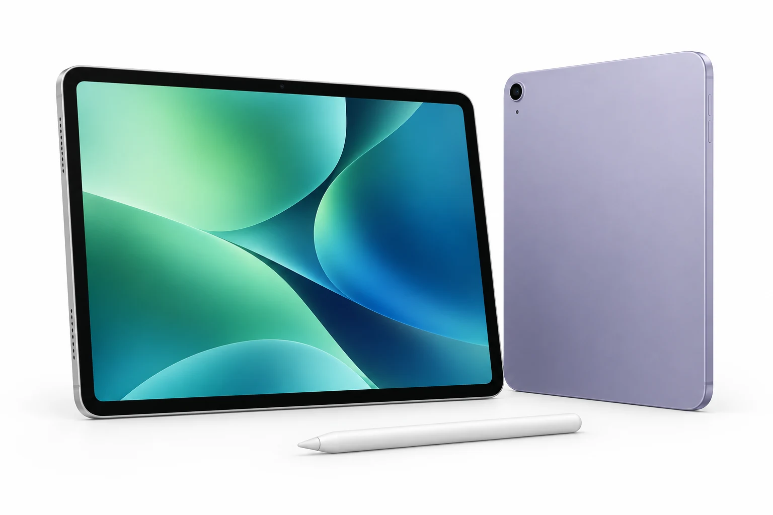 Illustration of two tablets and a stylus