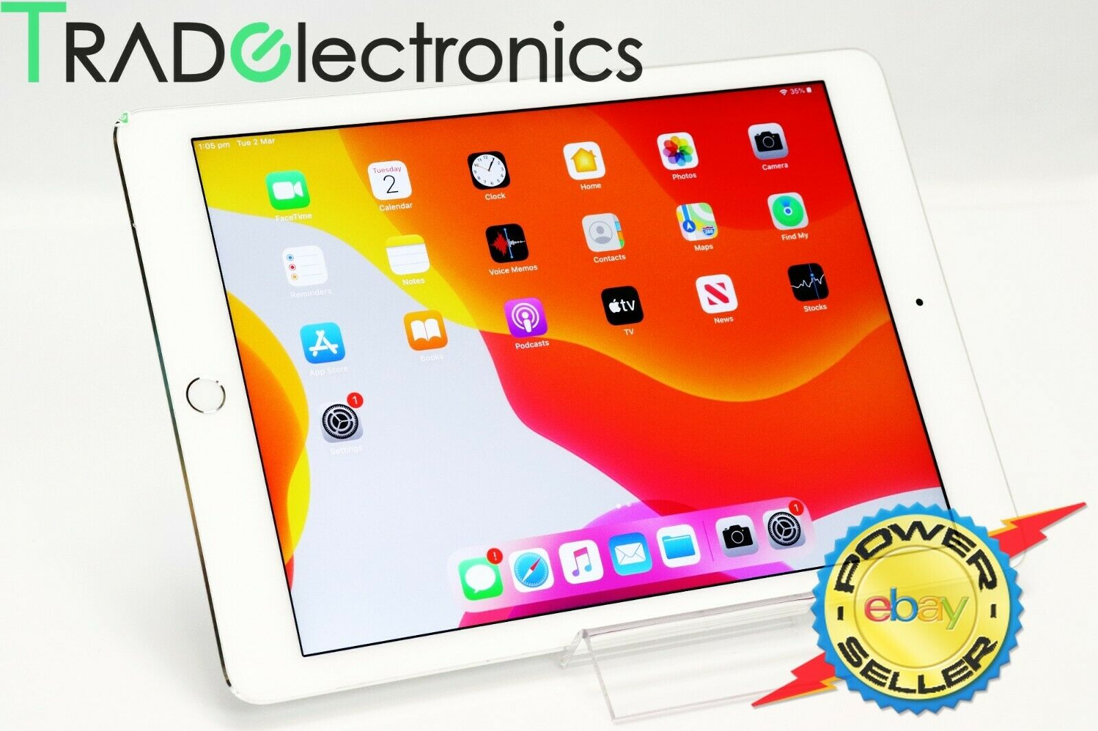 (👍A) Apple iPad Air 2nd Gen 64GB Silver 9.7'' Retina TouchID A1566 WiFi  AUstock
